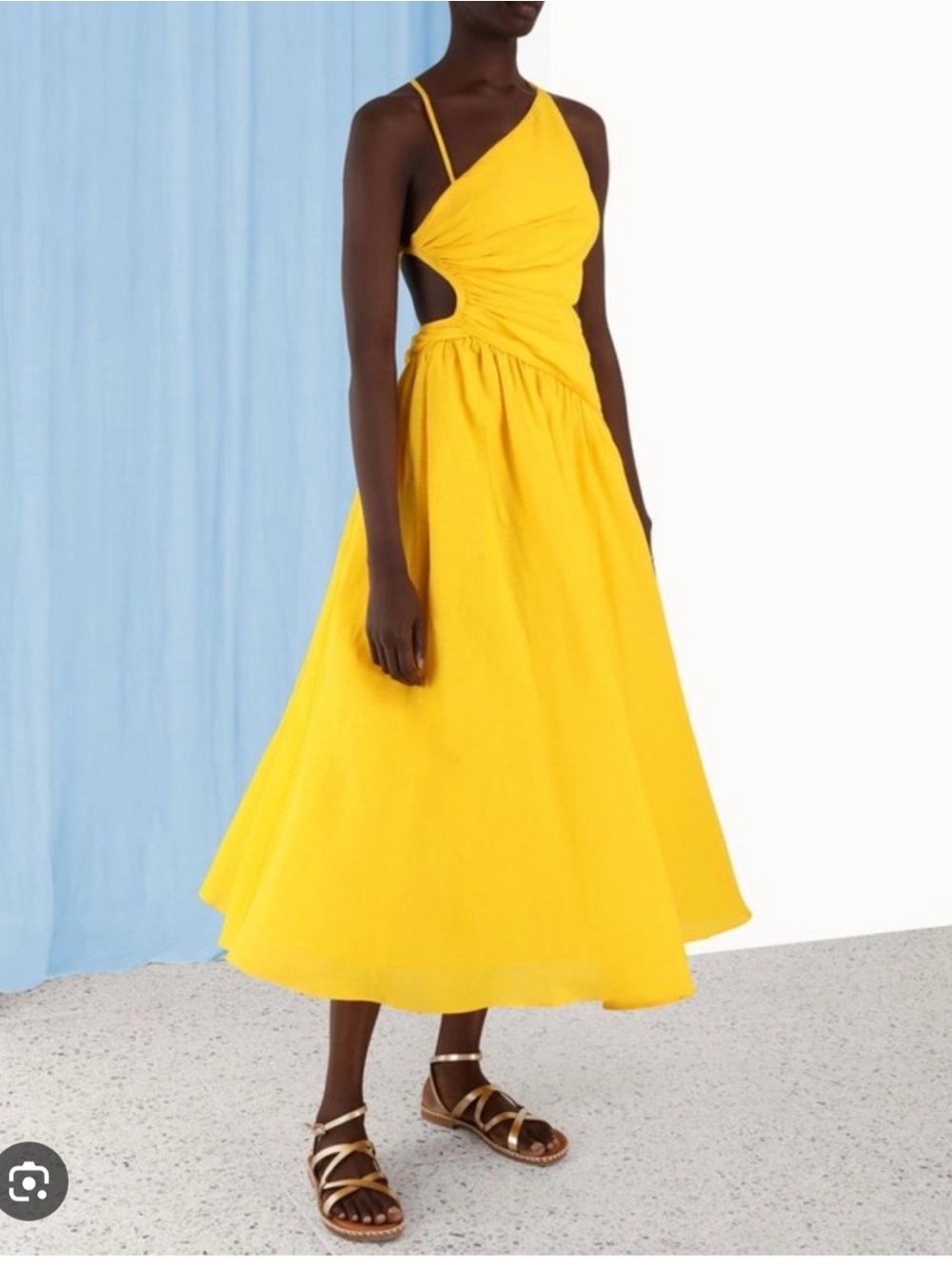 Zimmermann One-Shoulder Yellow Cutout Maxi Dress
